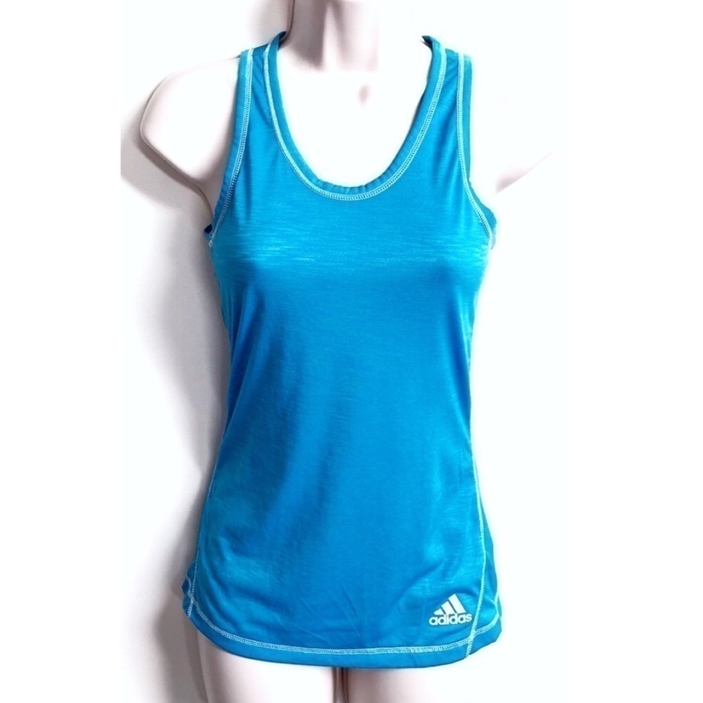 🆕 adidas clima lite aqua blue racerback ta…